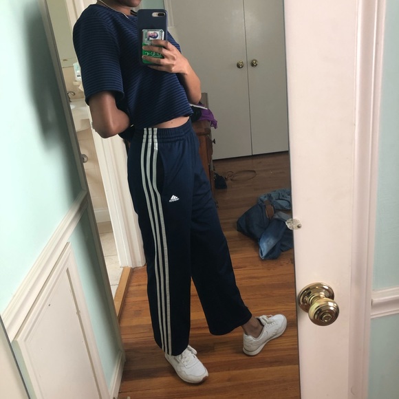 Navy Adidas Track/Sweat Pants - Picture 2 of 4